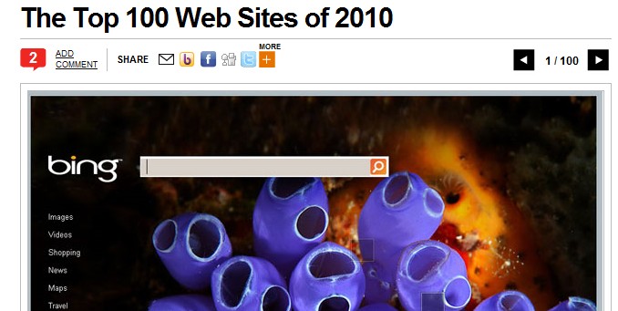Top 100 Web Sites 2010 PC Mag